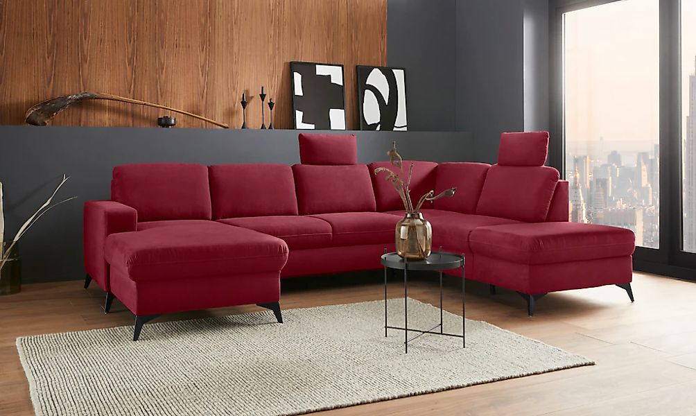 Home affaire Wohnlandschaft "Lolland U-Form" Wahlweise mit Bettfunktion und günstig online kaufen