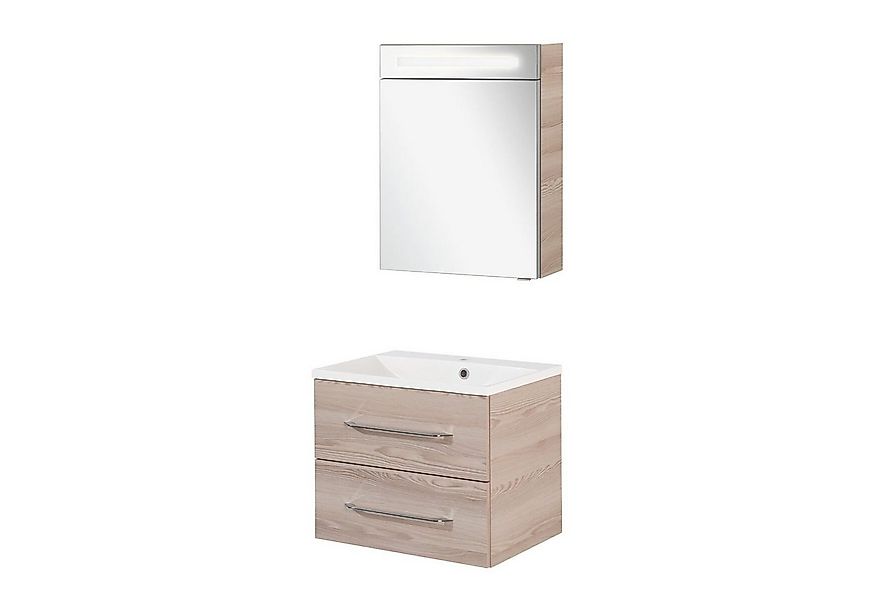 FACKELMANN Badmöbel-Set B.CLEVER Badmöbel Set 3-teilig, 60 cm, Braun hell günstig online kaufen
