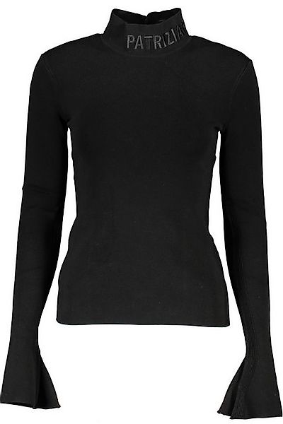 Patrizia Pepe Strickpullover Schwarzer Damenpullover mit Stickerei und Steh günstig online kaufen