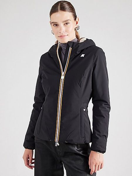 K-Way Outdoorjacke Reversible Damenjacke Schwarz/Beige mit Kapuze und Tasch günstig online kaufen