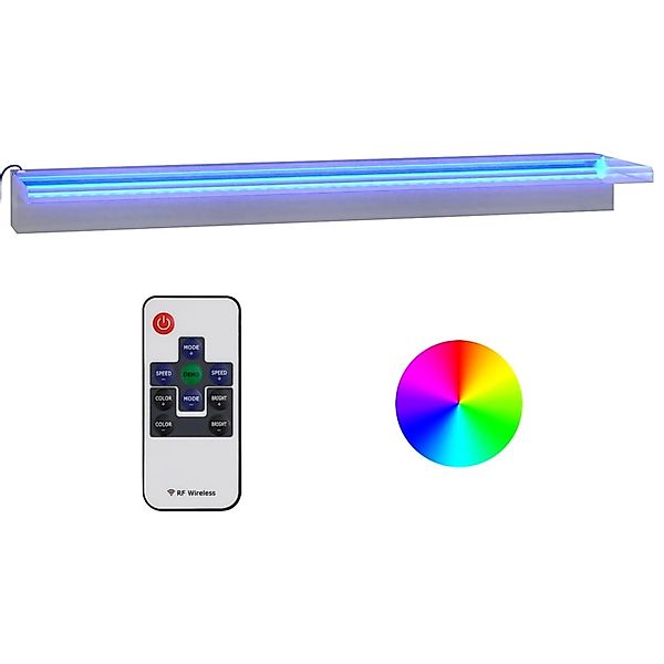 VidaXL Wasserfall-Element mit RGB LEDs Edelstahl 90 cm günstig online kaufen