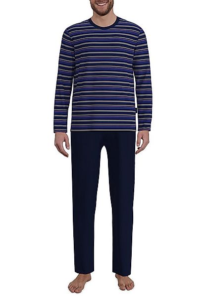 GÖTZBURG Pyjama GÖTZBURG Herren Pyjama blau quergestreift (1 tlg) günstig online kaufen