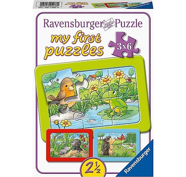 Ravensburger Puzzle Mein erstes Puzzle Tiere aus dem Garten 3x6 Teile, Puzz günstig online kaufen