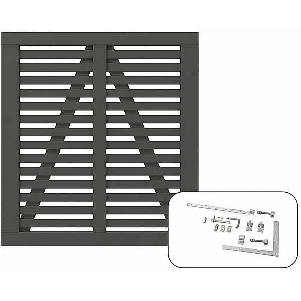 Einzeltor Harmoni Nadelholz Umbragrau 100 cm x 107 cm günstig online kaufen