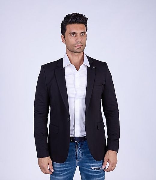 Denim Distriqt Sakko Designer Slim Fit Totenkopf Herren Sakko Schwarz 48 günstig online kaufen