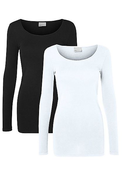Vero Moda T-Shirt (2-tlg) VMMAXI MY LS SOFT LONG U-NECK NOOS günstig online kaufen