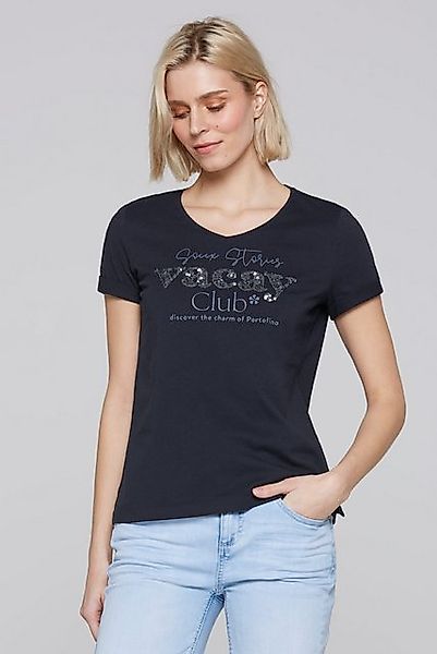 SOCCX T-Shirt SOCCX T-Shirt mit V-Ausschnitt und Pailletten-Artw (1-tlg) Ni günstig online kaufen