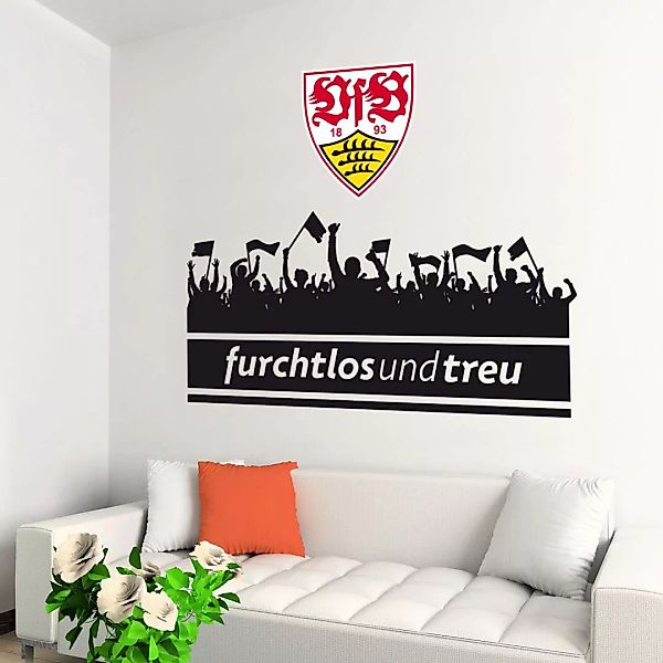 Wall-Art Wandtattoo »VfB Stuttgart Fans mit Logo«, (1 St.) günstig online kaufen