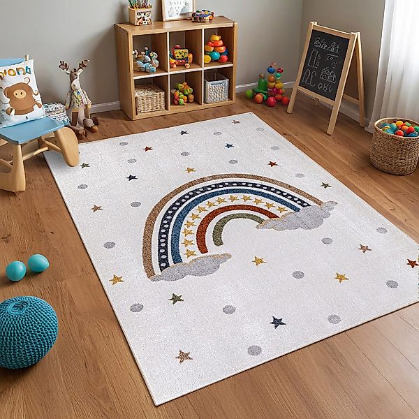 Rugium Teppich Kinderteppich Regenbogen Pastell, Höhe: günstig online kaufen