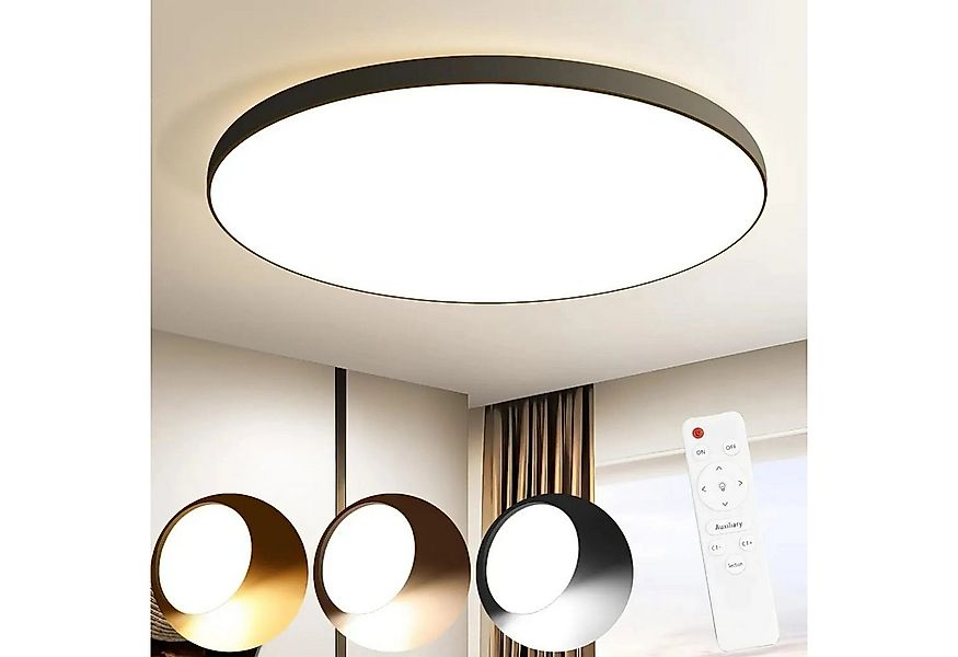 Nettlife LED Panel Schwarz/weiß flach rund Dimmbar Deckenleuchte inkl. Fern günstig online kaufen