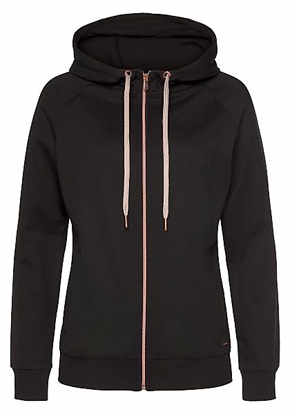 LASCANA Kapuzensweatjacke, Sweatshirtjacke mit Details in Roségold, Loungew günstig online kaufen