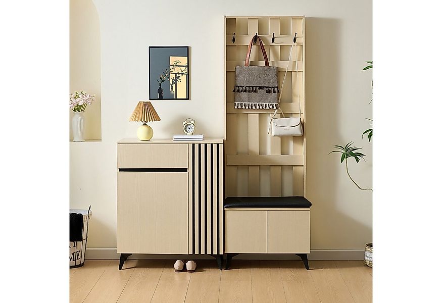 Merax Garderoben-Set mit Sitzbank und Sideboard, (1-St), Flurmöbel-Set mit günstig online kaufen