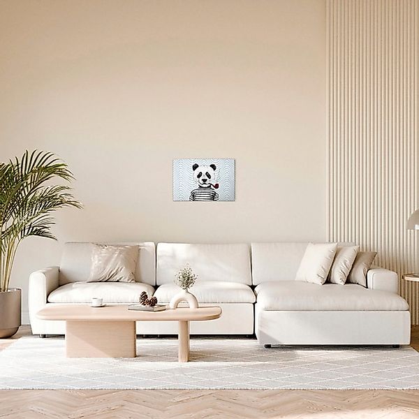 A.S. Création Leinwandbild "Modern Panda 1 - Wandbild Blau Weiß Keilrahmen günstig online kaufen