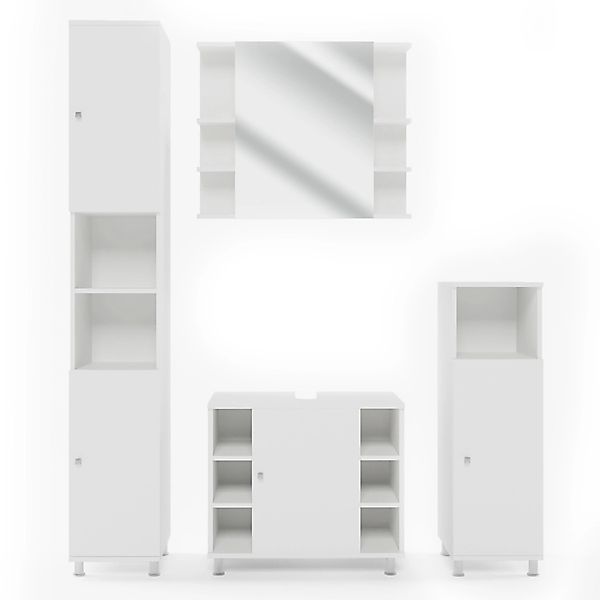 Vicco Badmöbel-Set Fynn Weiß 4 Teile günstig online kaufen