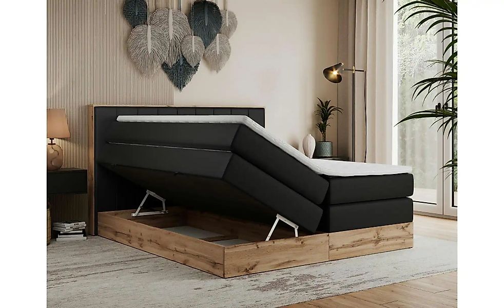 Boxspringbett mit Bettkasten Bellissimo King ¦ schwarz ¦ Maße (cm): B: 168 günstig online kaufen