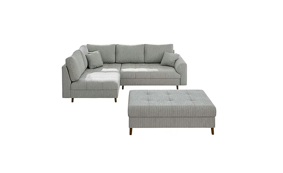 S-STYLE Ecksofa mit Hocker  Maya ¦ grau ¦ Maße (cm): B: 231 H: 81 Polstermö günstig online kaufen