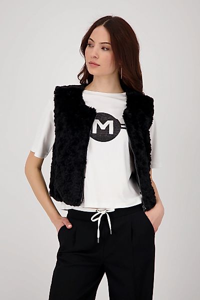 Monari Fellimitatweste "Weste fake fur", Mit Rundhalsausschnitt günstig online kaufen