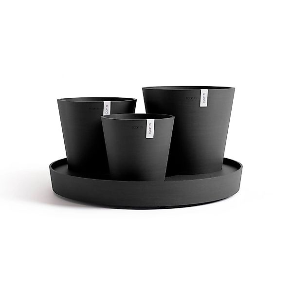 Ecopots Pflanztopf Dubai Dunkelgrau Ø 57 cm / Höhe 30 cm günstig online kaufen