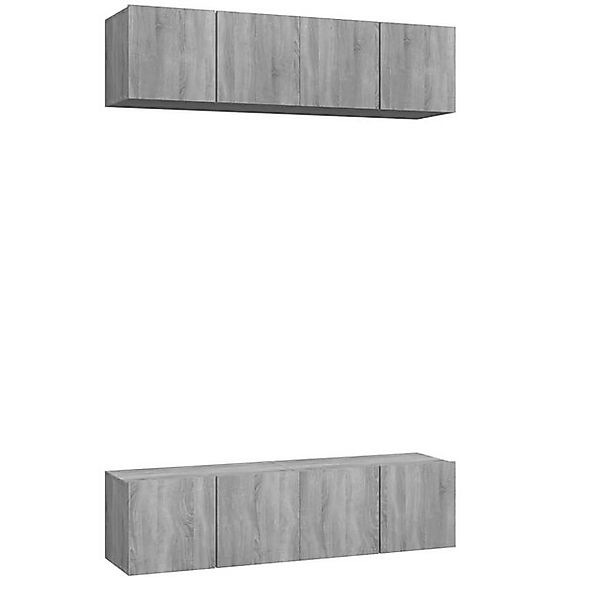 furnicato TV-Schrank TV-Wandschränke 4 Stk. Grau Sonoma 60x30x30 cm Holzwer günstig online kaufen