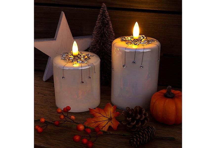 Online-Fuchs LED-Kerze 2er Set LED Kerzen aus Glas gefertigt mit 6-Stunden günstig online kaufen