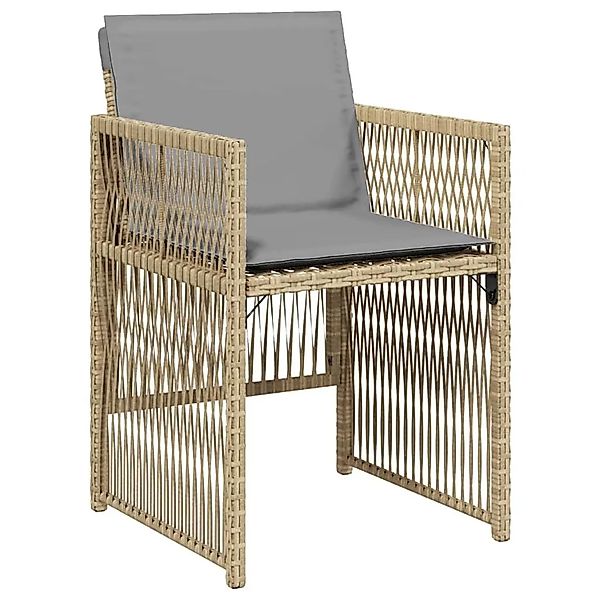 vidaXL Gartenstühle mit Kissen 4 Stk Beigemischung Poly Rattan 364972 günstig online kaufen