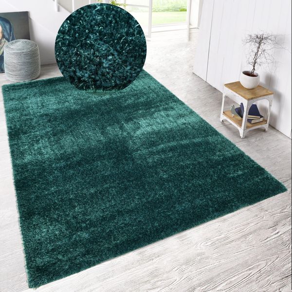 my home Hochflor-Teppich "Malin" rechteckig 43 mm Höhe Shaggy in Uni-Farben günstig online kaufen
