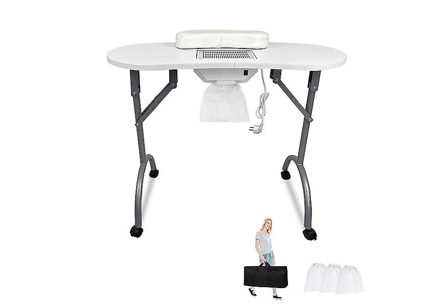 FIVMEN Arbeitstisch Maniküretisch Faltbar Nageltisch Tragbarer mit Rollen B günstig online kaufen