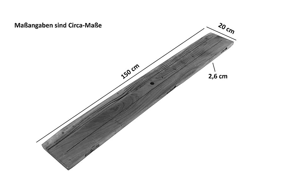 SAM® Wandregal Amara, massives Akazienholz, Baumkante, günstig online kaufen