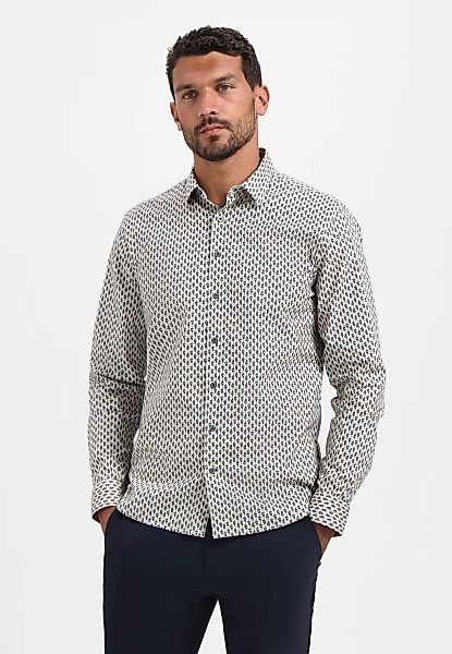 NO EXCESS Langarmhemd "No Excess Stretchhemd mit Print Shirt Stretch Allove günstig online kaufen