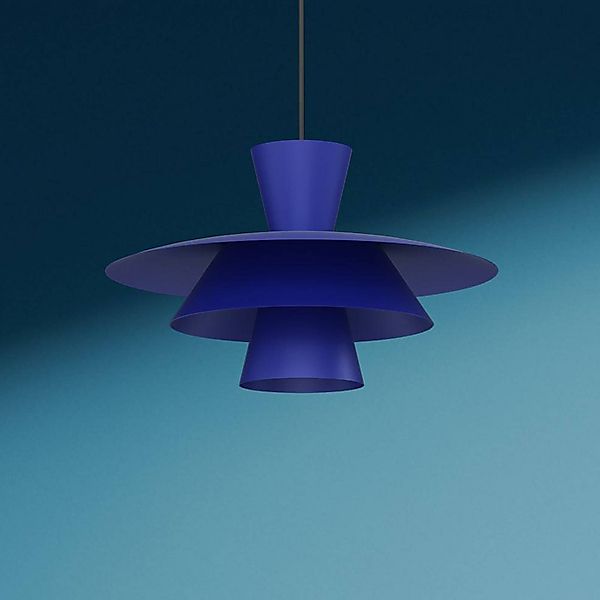 Hängeleuchte Plato, dunkelblau, Metall, Ø 38 cm, E27 günstig online kaufen