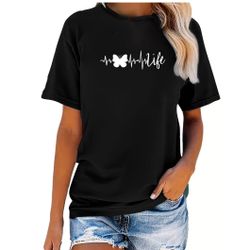 Banco Print-Shirt Damen "Butterfly Life" Unifarben günstig online kaufen