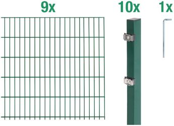 Alberts Doppelstabmattenzaun Grundset, (Set), Höhe: 80-160 günstig online kaufen