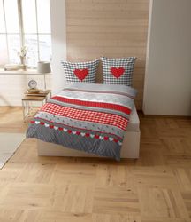 CASATEX Bettwäsche "Herz-Karo" 3 Stk. tlg. niedlichem Herz-Karo Design günstig online kaufen