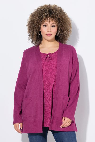 Ulla Popken Sweatjacke Sweatjacke Waffelstruktur offene günstig online kaufen