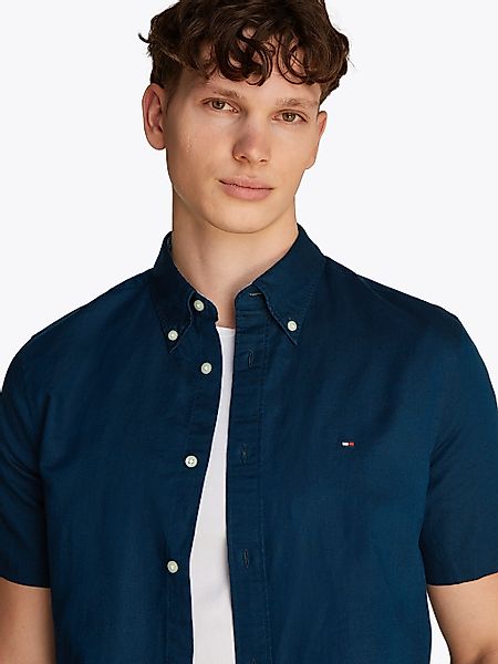 Tommy Hilfiger Kurzarmhemd LINEN BLEND SOLID günstig online kaufen