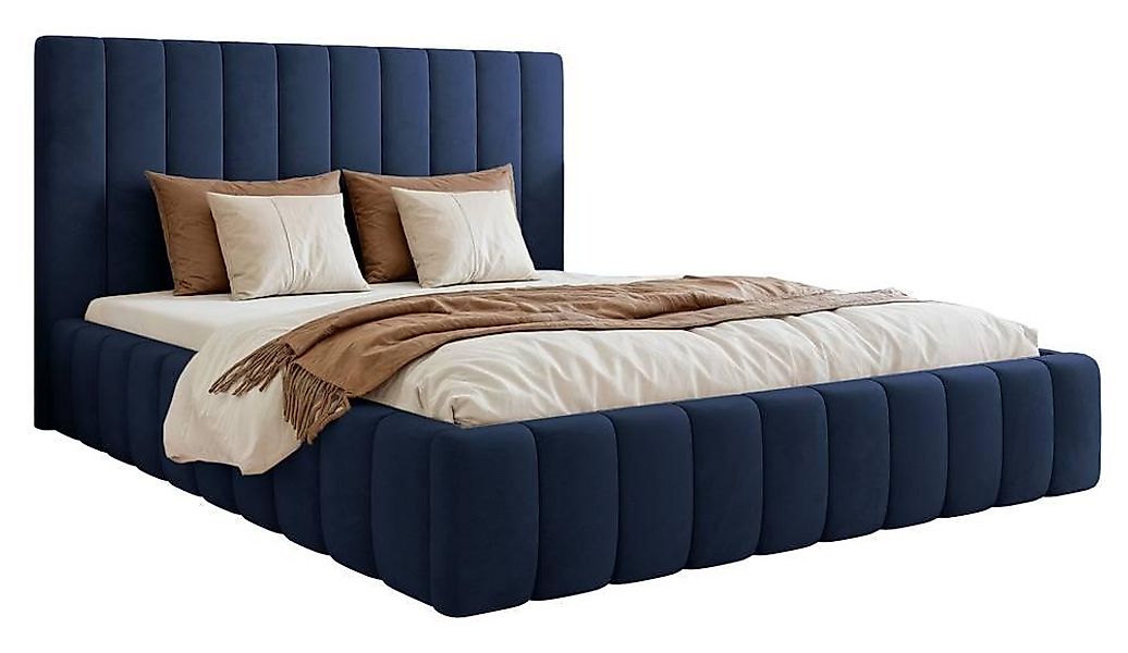 NADUVI Collection | Bettgestell Flores Samt 160x200 mit Staufach günstig online kaufen