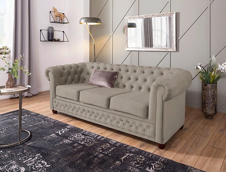 Home affaire Chesterfield-Sofa "New Castle", mit hochwertiger Knopfheftung günstig online kaufen