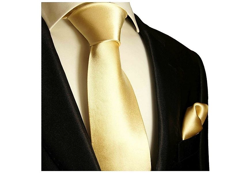 Paul Malone Krawatte Herren Seidenkrawatte Schlips mit Tuch modern uni sati günstig online kaufen