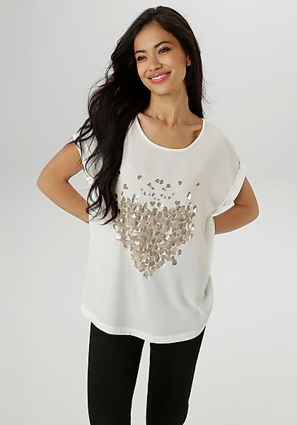 Aniston SELECTED Shirtbluse mit glänzenden, goldfarbenen günstig online kaufen