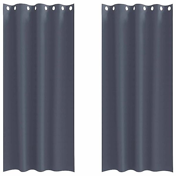 vidaXL Verdunkelungs-Vorhänge mit Ringen Anthrazit Polyester 4107340 günstig online kaufen