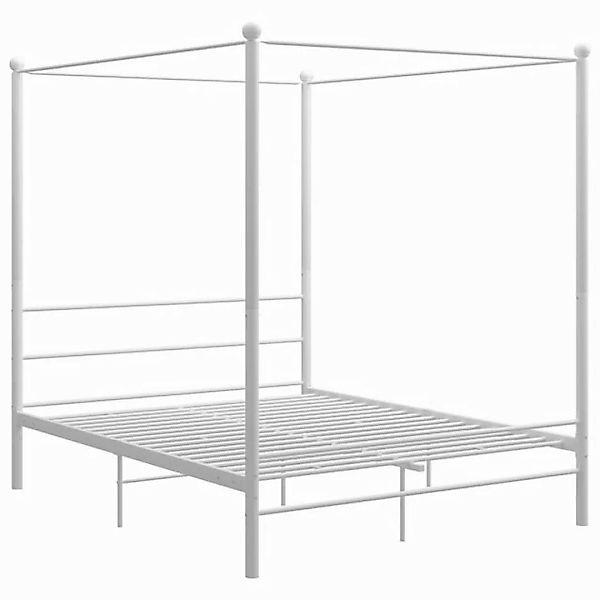 furnicato Bettgestell Himmelbett Weiß Metall 160x200 cm (1-tlg) günstig online kaufen