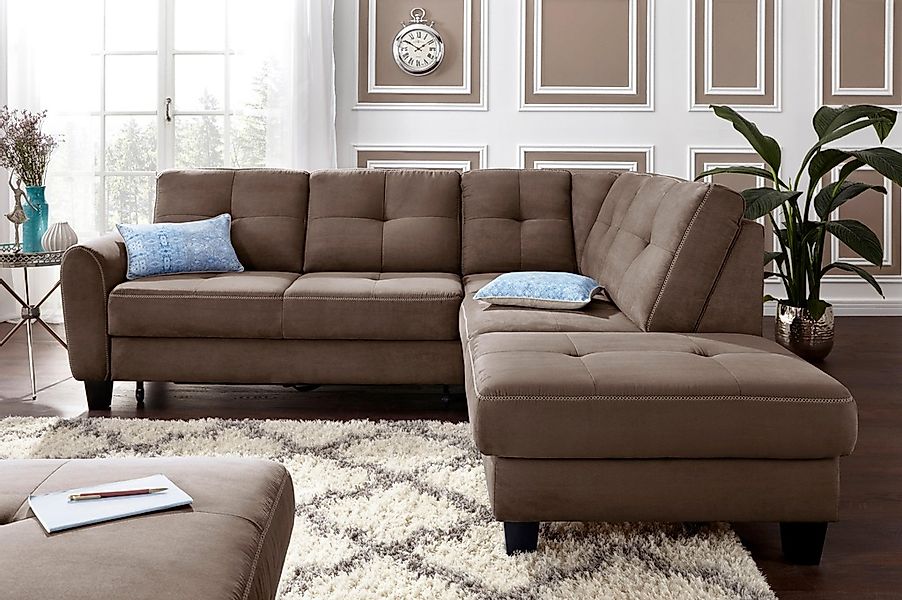 sit&more Ecksofa "Varese L-Form" mit Federkern, wahlweise mit Bettfunktion günstig online kaufen