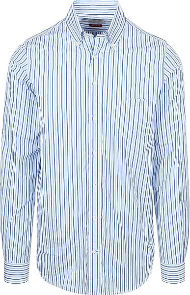 Steppin' Out Extra Long Sleeves Hemd Streifen Blau - Größe M günstig online kaufen