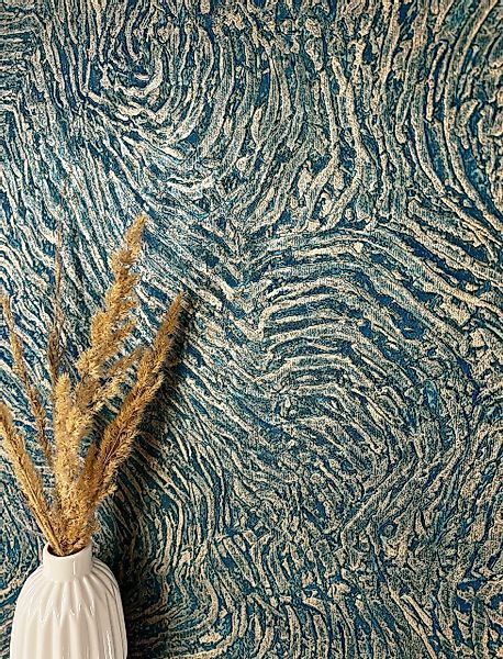 Newroom Vliestapete, Blau Tapete Modern Muster günstig online kaufen