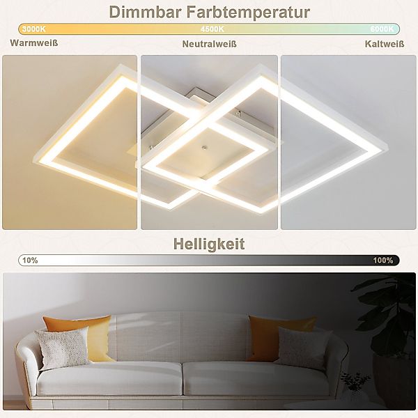 ZMH LED Deckenleuchte Whonzimmer RGB Deckenlampe günstig online kaufen