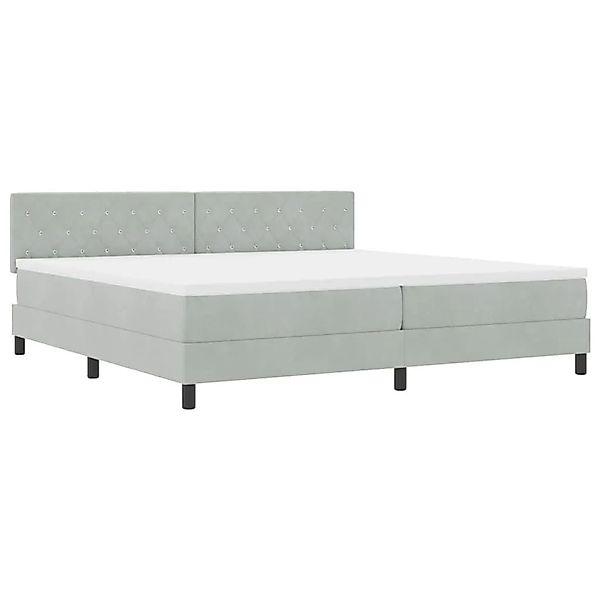 vidaXL Boxspringbett mit Matratze Hellgrau 200 x 200 cm Stoff 3339128 günstig online kaufen