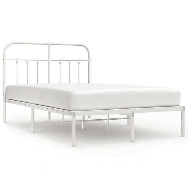 vidaXL Bettgestell mit Kopfteil Metall Weiß 120x190 cm Modell 31796604 günstig online kaufen