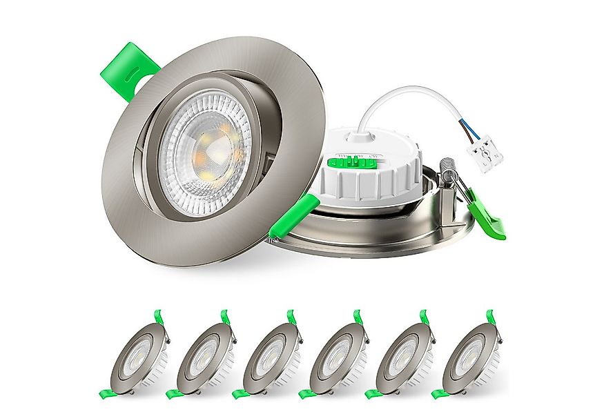 ALUSSO LED Einbauleuchte 6er-Set, ED-Einbau-Spot, 6W, 3CCT, schwenkbar, Ø76 günstig online kaufen
