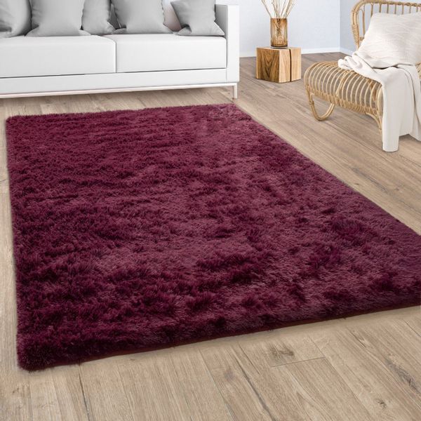 Paco Home Hochflor-Teppich "Silky 591" rechteckig 37 mm Höhe Uni-Farben, be günstig online kaufen