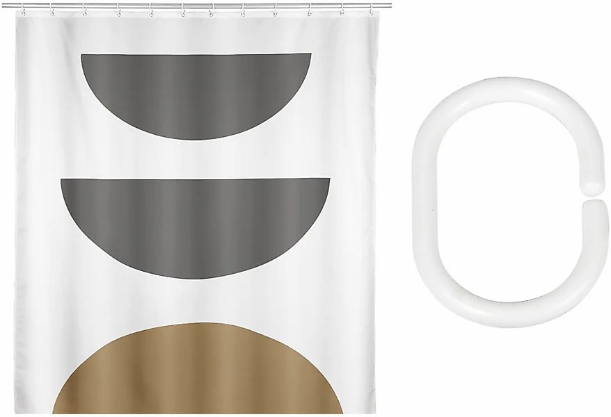 SCHÖNER WOHNEN-Kollektion Duschvorhang ""Mahan"" Breite 180 cm Set, 17 Stk. günstig online kaufen